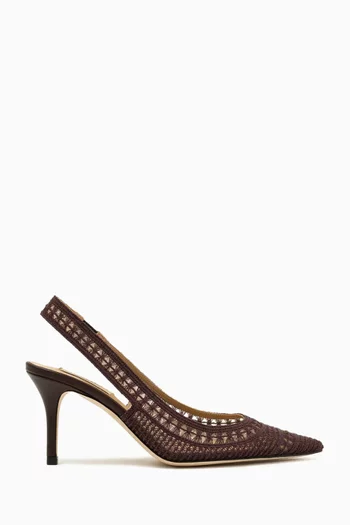 Trieste 75 Slingback Pumps in Crochet Mesh