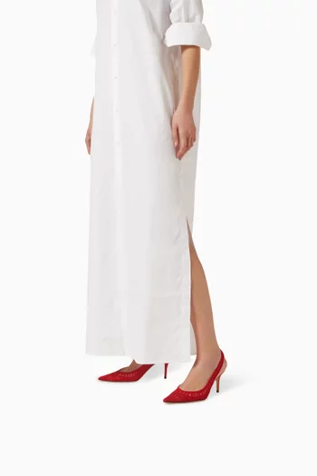 Trieste 75 Slingback Pumps in Crochet Mesh