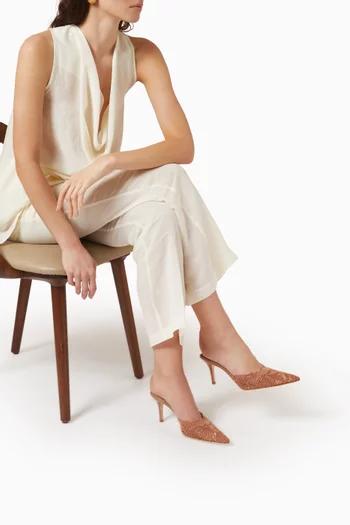 Positano 75 Mules in Crochet Lace