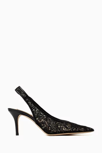 Positano 75 Slingback Pumps in Lace Crochet
