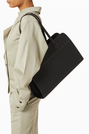 Logo Tote Bag in Faux Leather