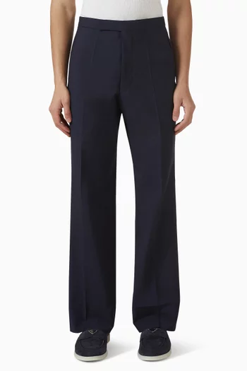 Wide-leg Pants in Wool-blend
