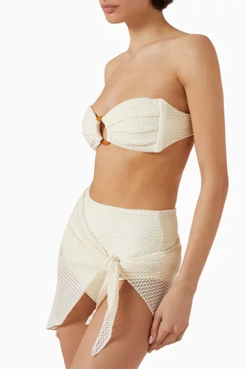 سارونغ بتصميم مقوس ورباط كروشيه