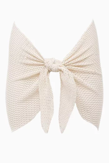 Curve Tie-up Crochet Sarong