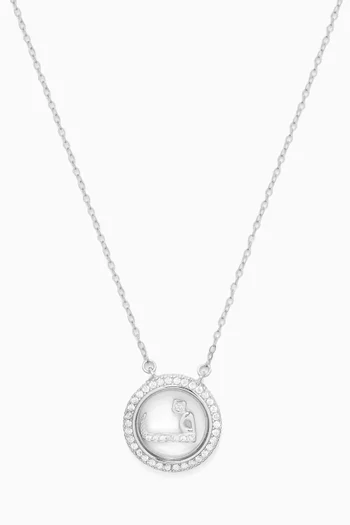 Arabic Letter 'Faa' Necklace in Sterling Silver