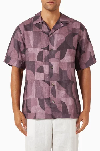 Caio Printed Shirt in Linen