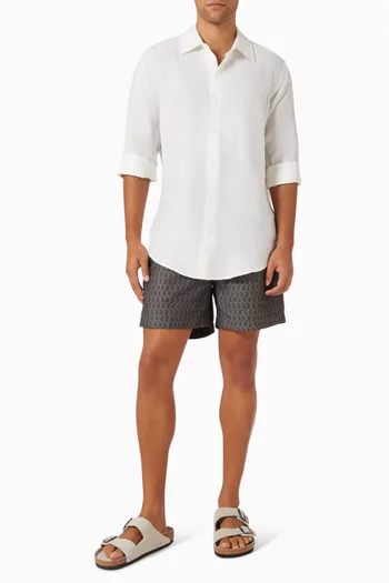 شورت سباحة بنقشة موزاييك جاكار