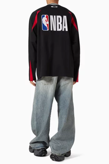 x NBA Oversized Long Sleeve T-shirt in Dry Jersey