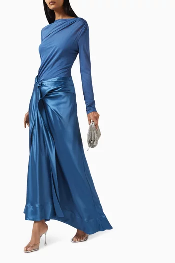 Hertfordshire Dress in Jersey & Satin