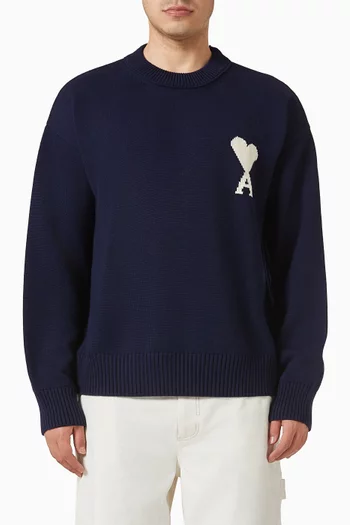 Contrasted Ami De Coeur Sweater in Merino Wool
