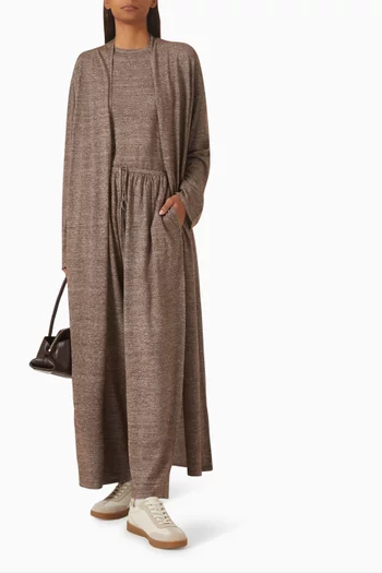 تي شيرت بأكتاف منسدلة صوف وكتان