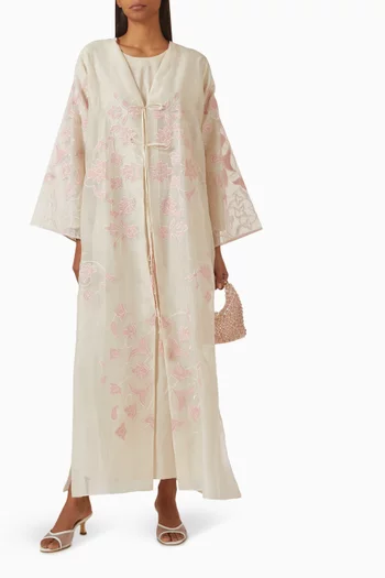 Ada Embroidered Abaya in Corduroy