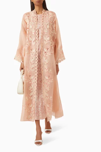 Seren Embroidered Abaya in Corduroy