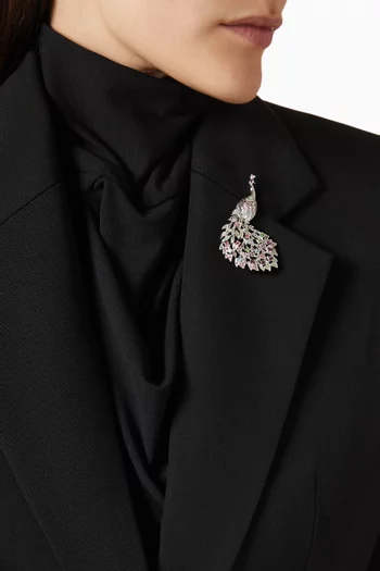 1980s Vintage Peacock Brooch