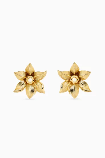 1980s Vintage Nina Ricci Flower Clip-on Earrings