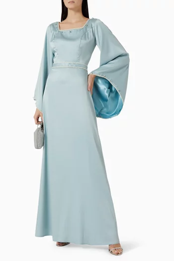 Bead-embellished Belted Dress