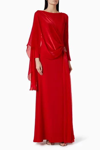 Bead-embellished Drape Dress