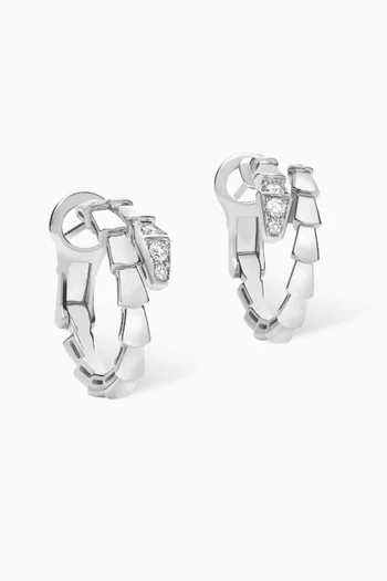 Serpenti Viper Hoop Earrings in 18kt White Gold