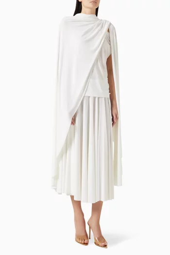 Asymmetric Shawl Wrap in Poly-lyca