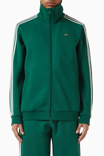 Zipped Premium Track Top in Cotton-blend