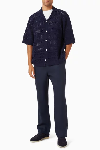 بنطال أفيلا برباط تضييق كتان