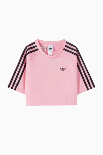 Cropped T-Shirt in Cotton Jersey