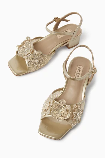 Dido Sandals in Lace & Leather