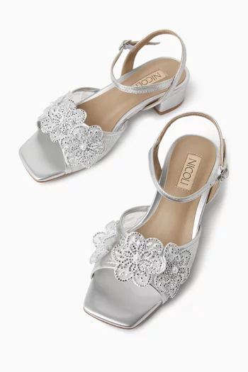 Dido Sandals in Lace & Leather