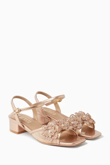 Dido Sandals in Lace & Leather