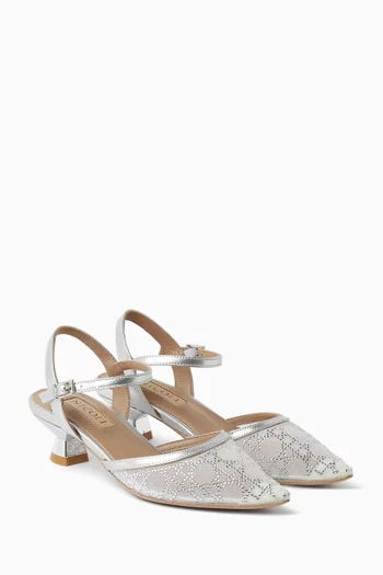 Sherry Sandals in Metallic Leather & Mesh