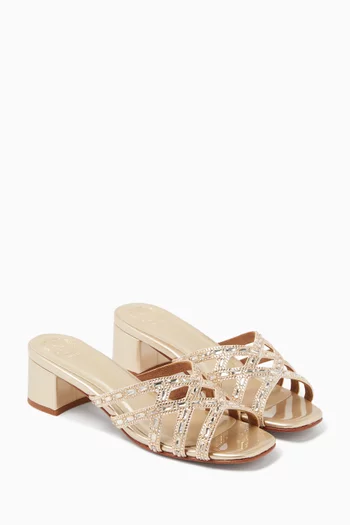 حذاء مفتوح لويل مرصع بالكريستال