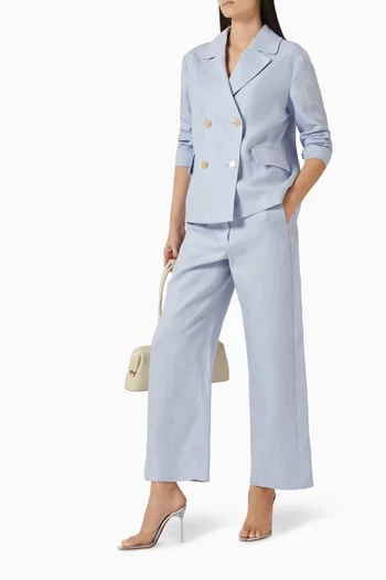 بنطال بقصة ساق مستقيمة ورباط تضييق