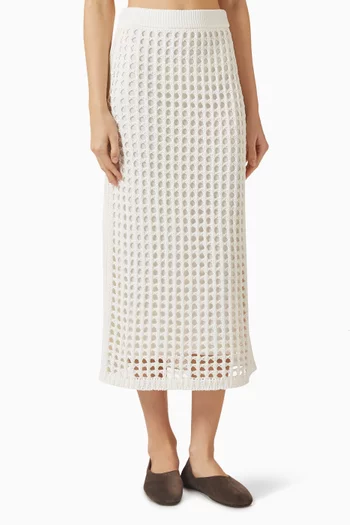 Midi Skirt in Mesh-knit