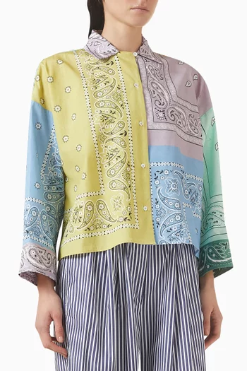 قميص بنقشة بيزلي قطن