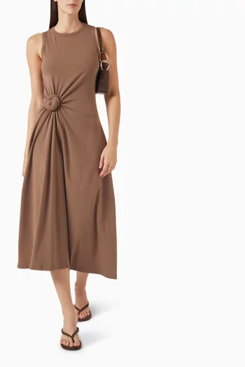 Tied & True Midi Dress in Cotton Blend