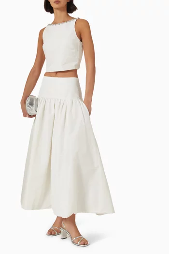 بلوزة ليبالاس قصيرة مزينة بتطريزات