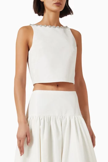 بلوزة ليبالاس قصيرة مزينة بتطريزات