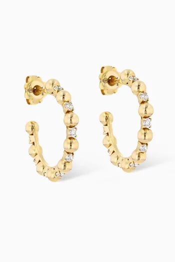 Small Gifu Diamond Hoop Earrings in 18kt Yellow Gold