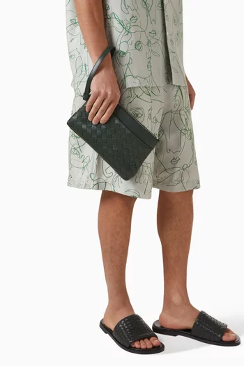 Prism Pouch in Intrecciato Leather