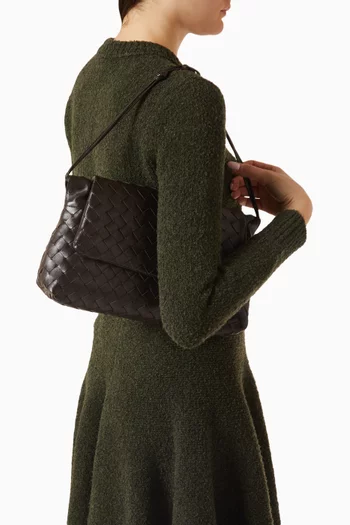 Giorno Shoulder Bag in Intrecciato Leather