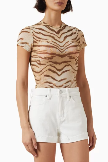 Tiger-print T-shirt in Mesh
