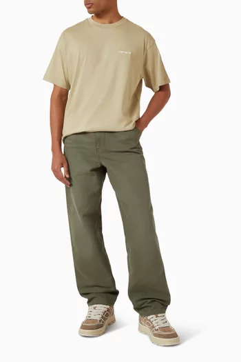 تي شيرت بتطريز شعار الماركة قطن