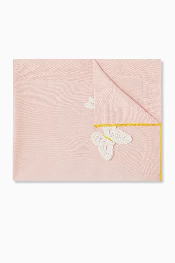 Butterfly Baby Blanket in Cotton-knit