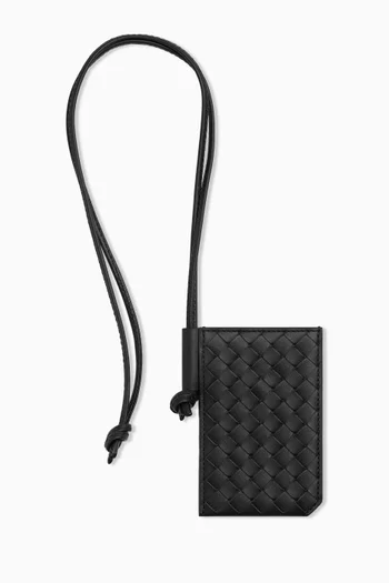 حافظة بطاقة هوية جلد بيكولو مجدول