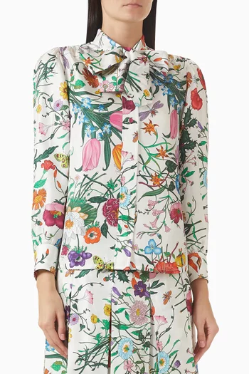 قميص بنقشة حرير تويل