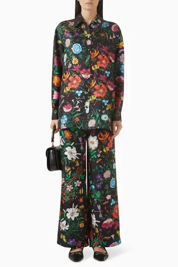 قميص بنقشة حرير تويل