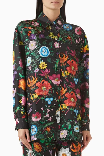 قميص بنقشة حرير تويل