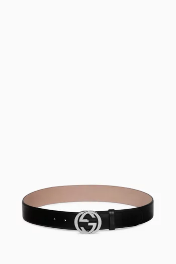 Interlocking G Buckle Belt in Leather