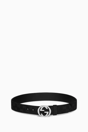 Interlocking G Buckle Belt in GG Canvas