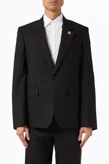 Single Breasted GG Jacket in Wool-blend